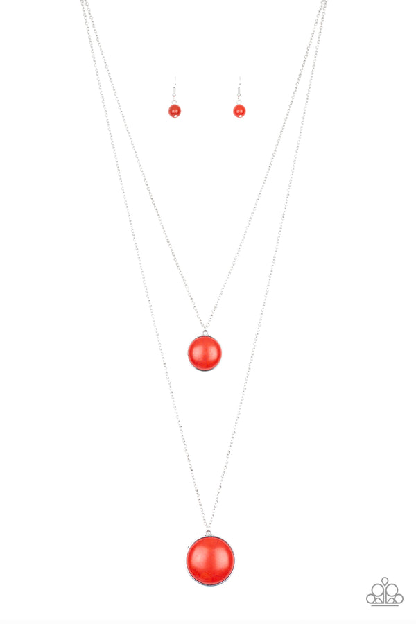 Desert Medallion - Red Necklace