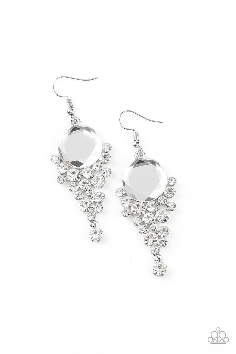 Elegantly Effervescent - White Earrings