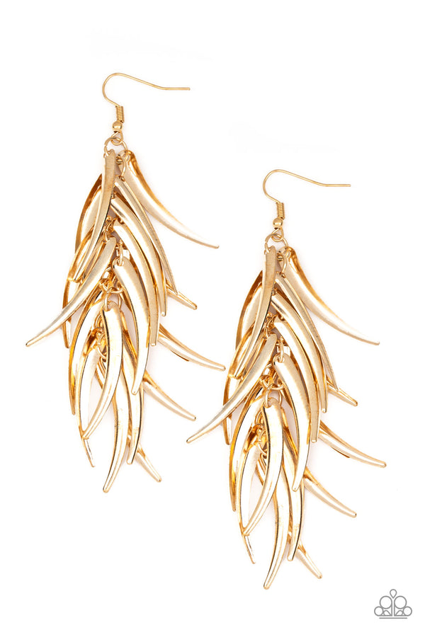 Tasseled Talons - Gold Earring