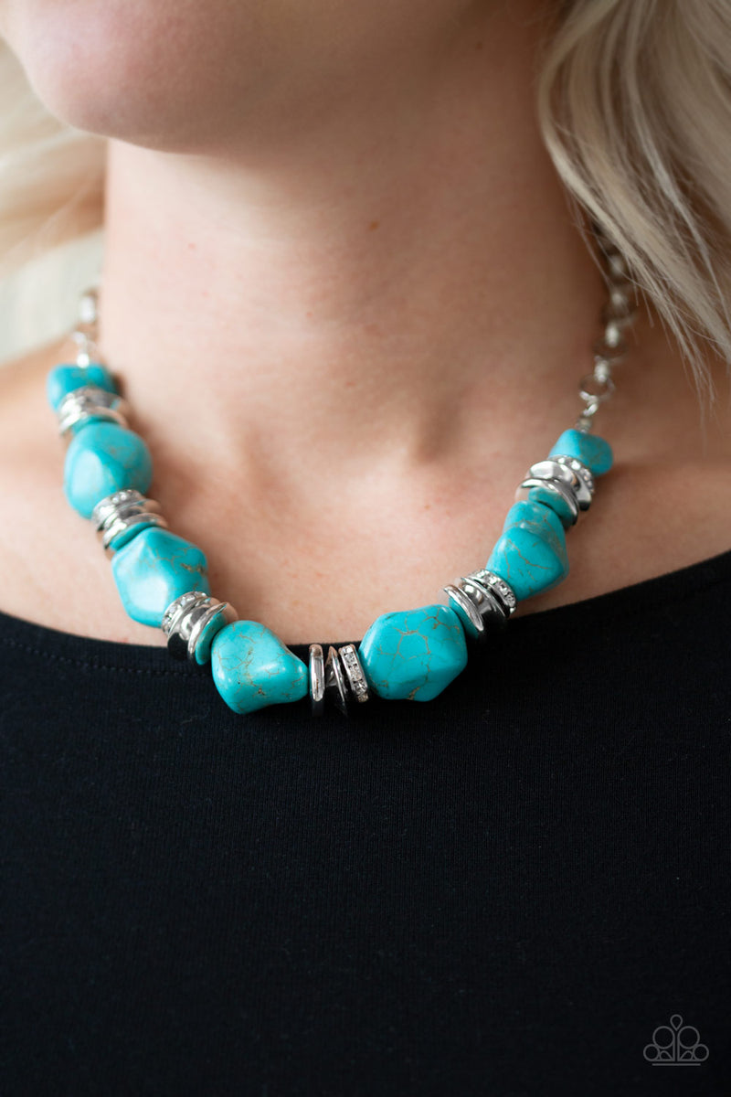 Stunningly Stone Age - Blue Necklace