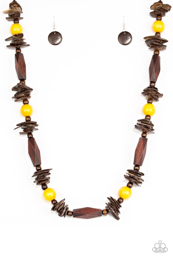 Cozumel Coast - Yellow Wooden Necklace