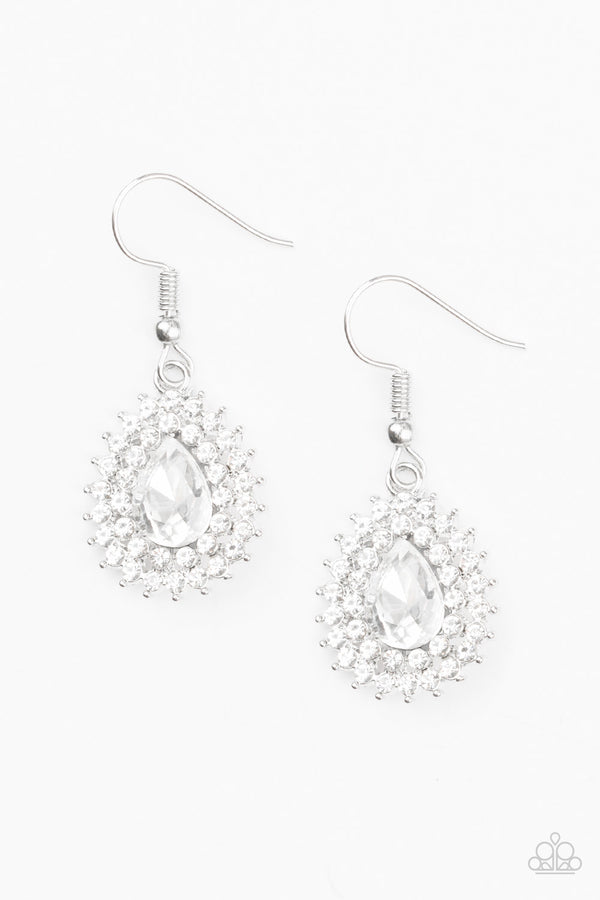 Star-Crossed Starlet - White Rhinestone Earring