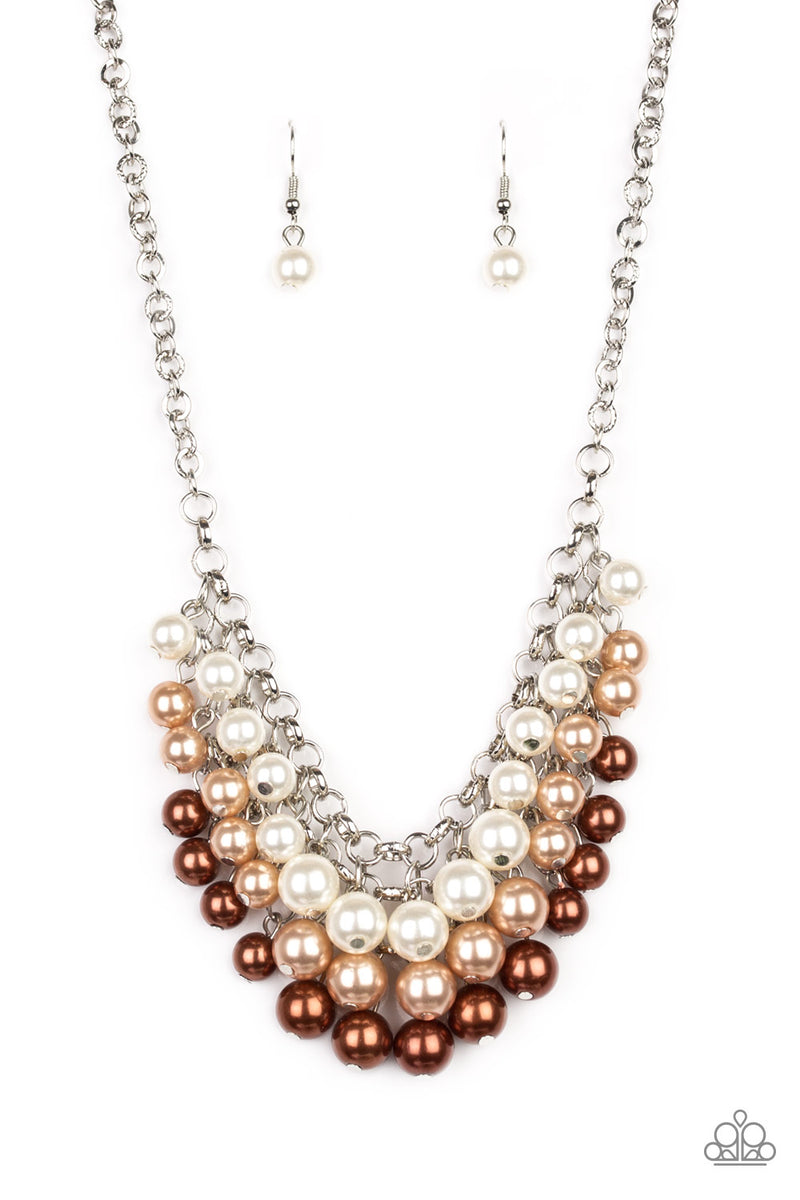 Run For The HEELS! - Brown Multi Pearl Necklace