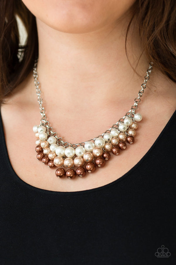 Run For The HEELS! - Brown Multi Pearl Necklace