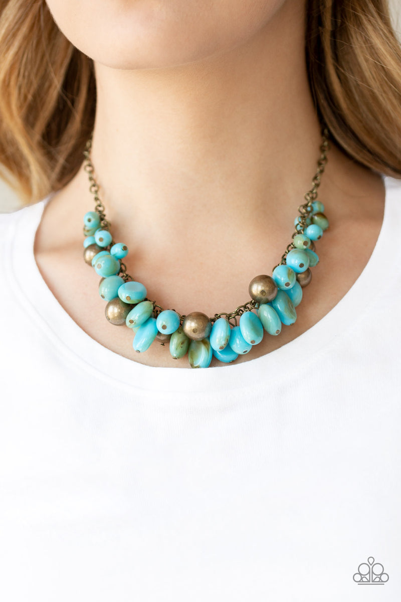 Full Out Fringe - Blue Necklace