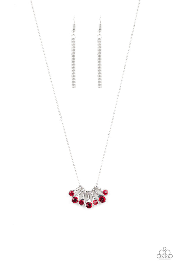 Slide into Shimmer - Red Necklace