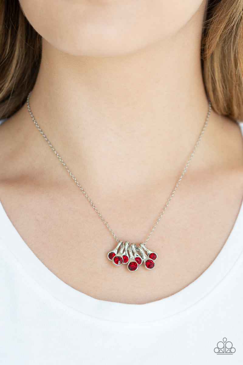 Slide into Shimmer - Red Necklace