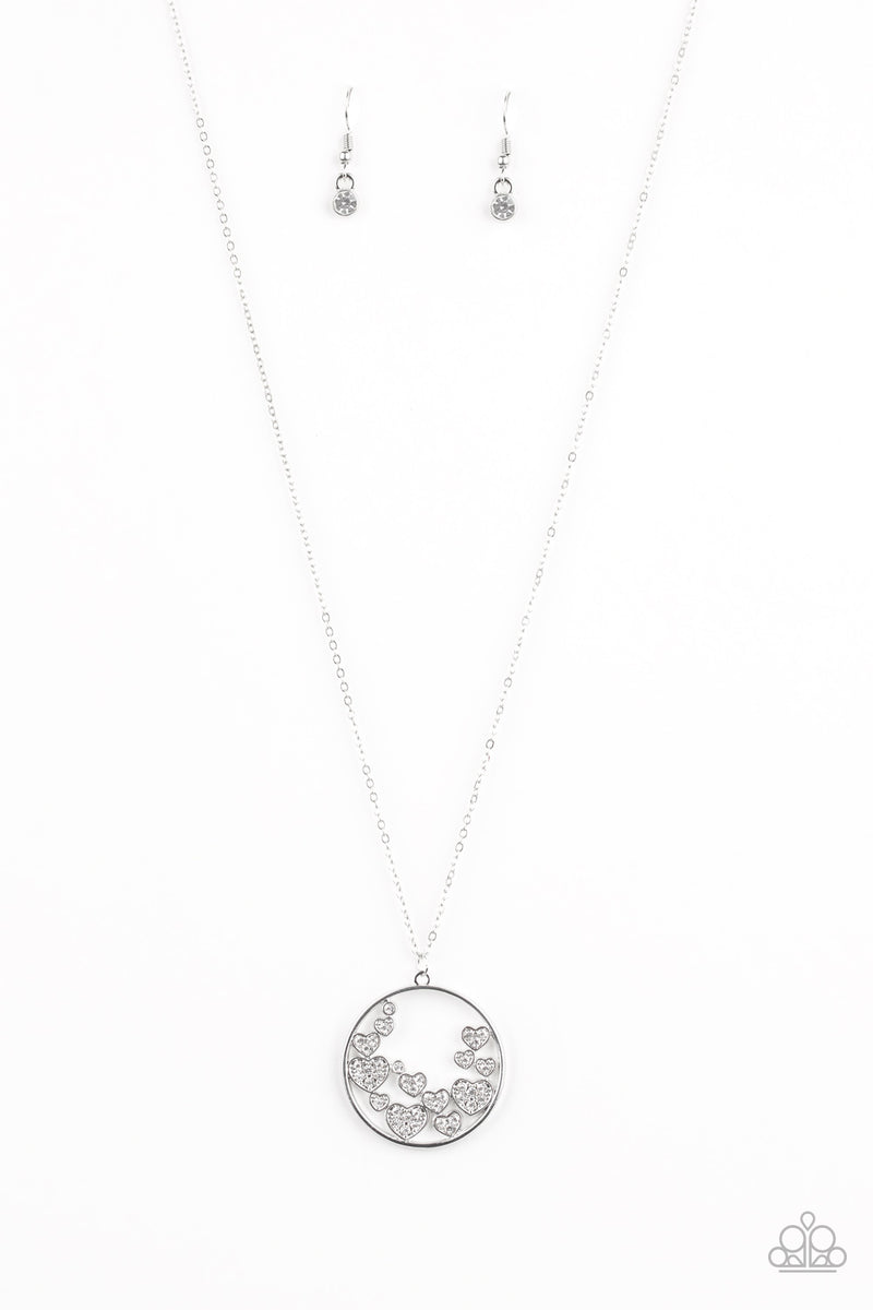 Call Me Cupid - White Rhinestone NEcklace