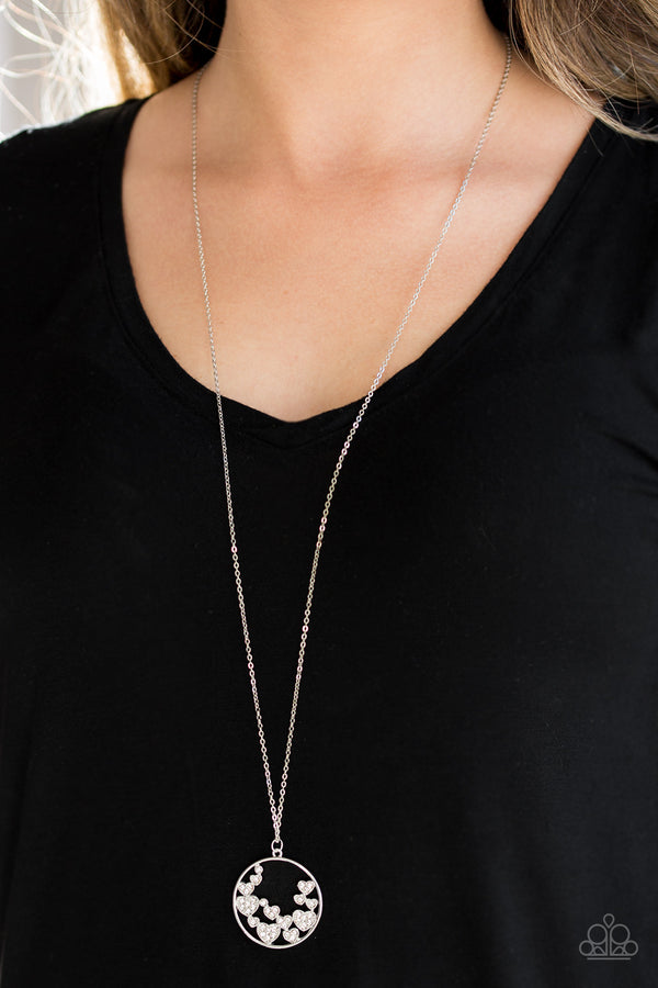 Call Me Cupid - White Rhinestone NEcklace