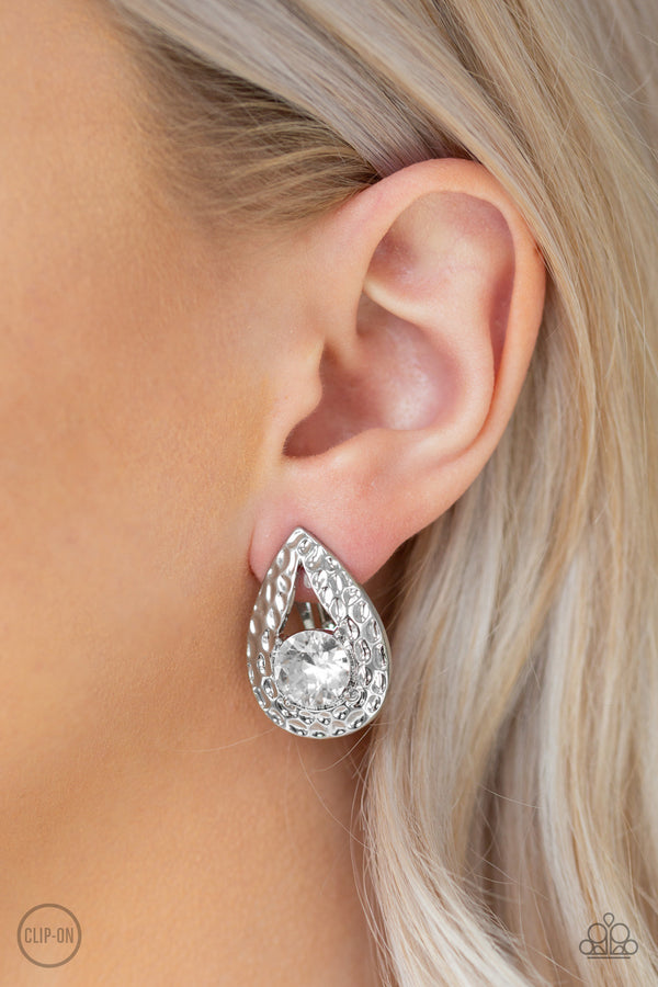 Elite Edge - White Earrings