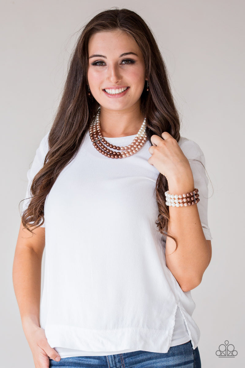 Times Square Starlet - Brown Necklace