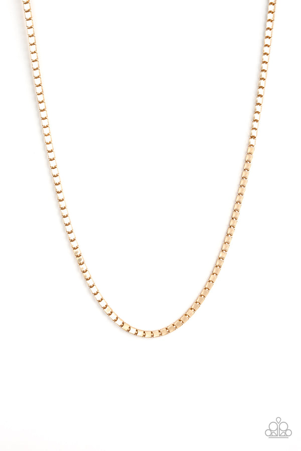 Boxed In - Gold Urban Necklace