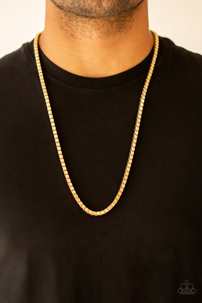 Boxed In - Gold Urban Necklace