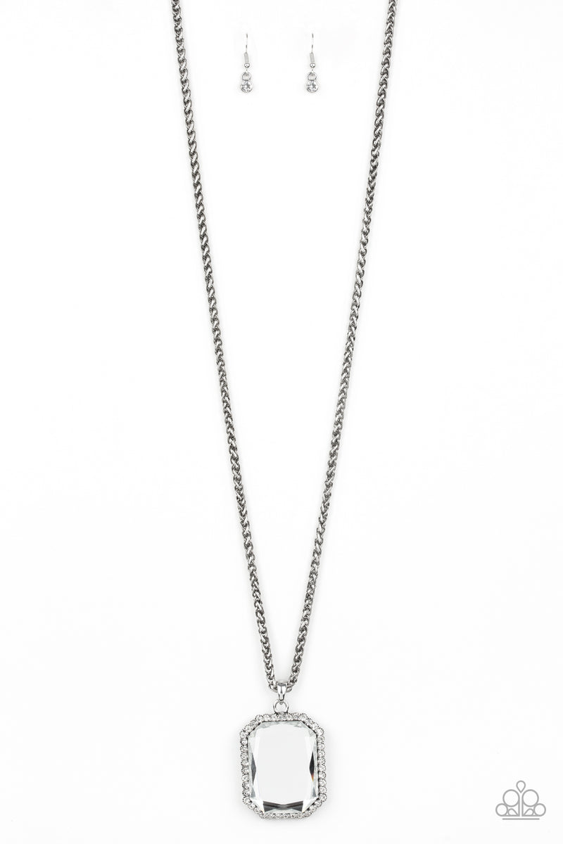 Let Your HEIR Down - White Rhinestone Necklace