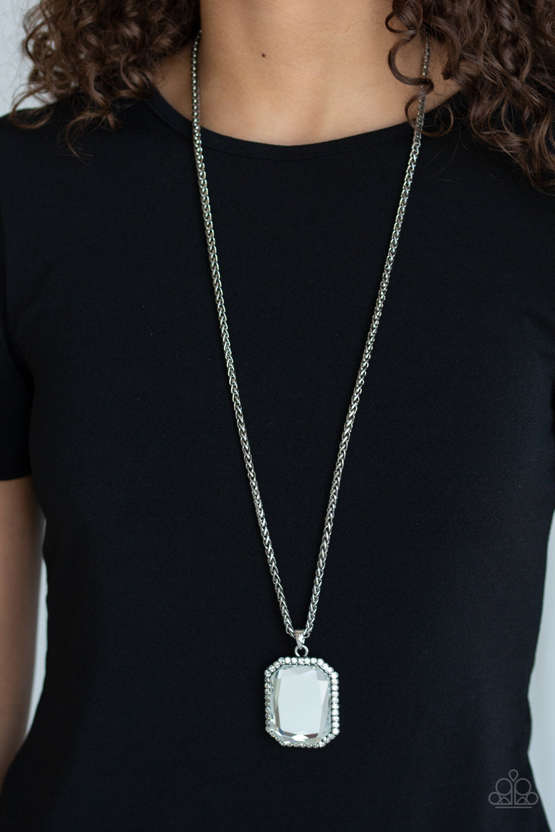 Let Your HEIR Down - White Rhinestone Necklace