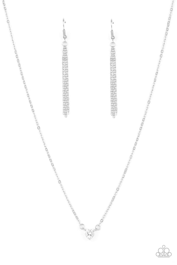 Heartbeat Bling - White Necklace