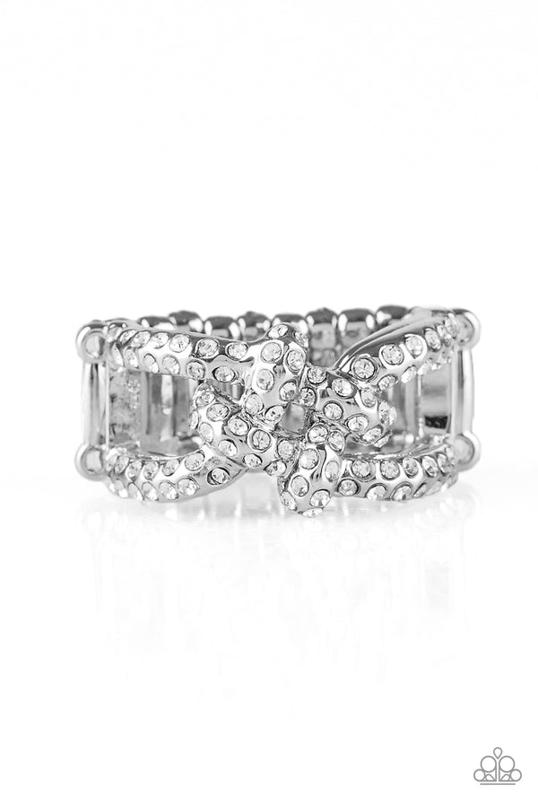 Can Only Go UPSCALE From Here - White Rhinestone Ring