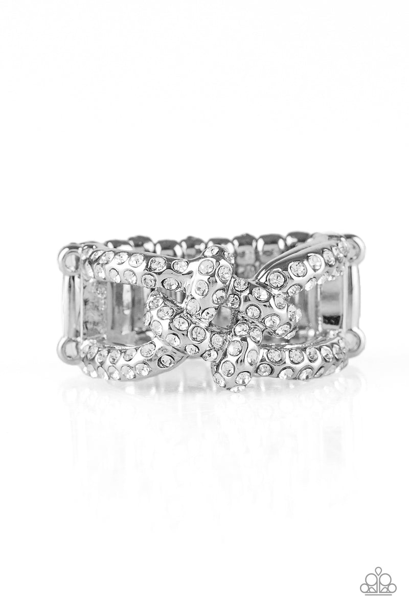 Can Only Go UPSCALE From Here - White Rhinestone Ring