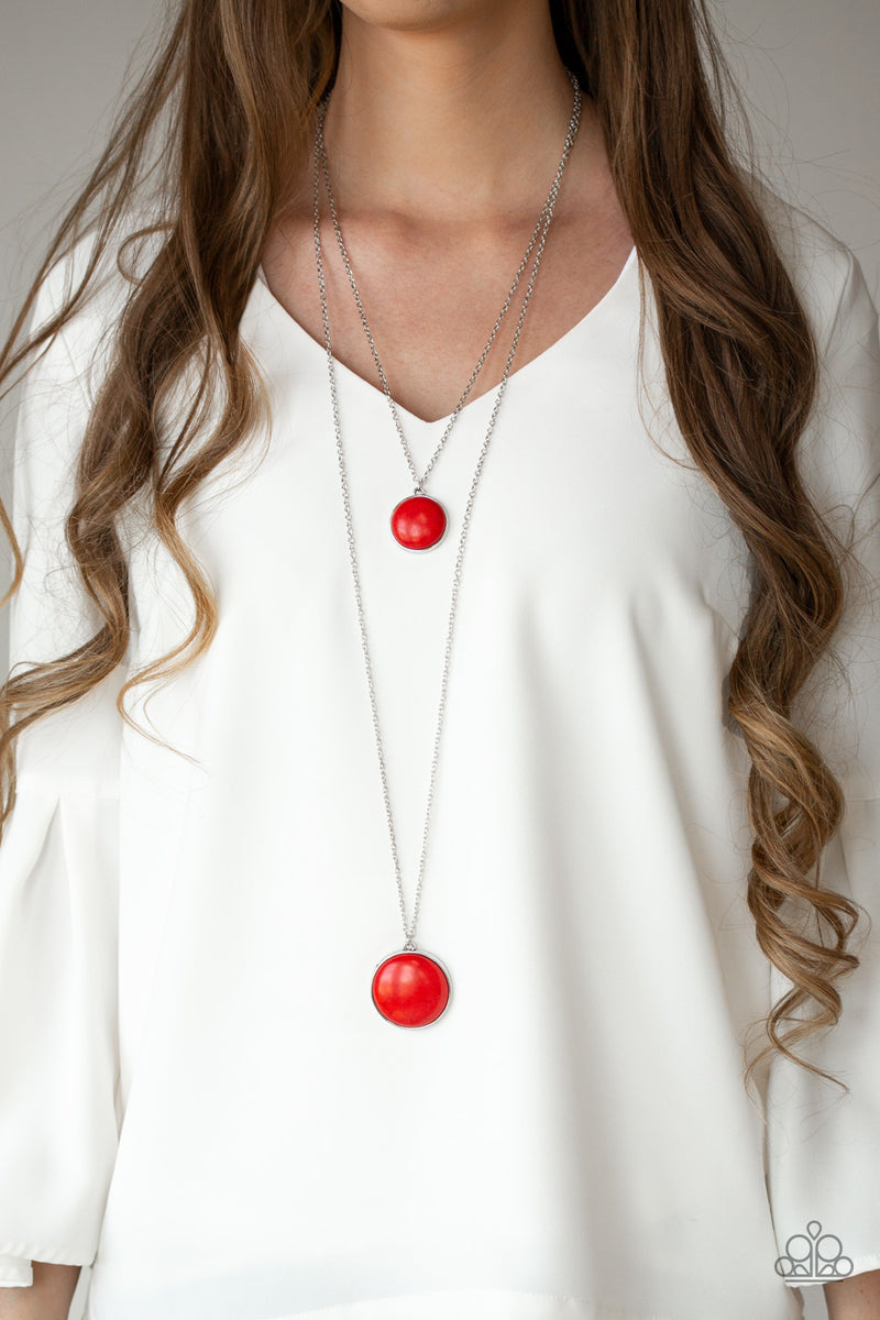 Desert Medallion - Red Necklace