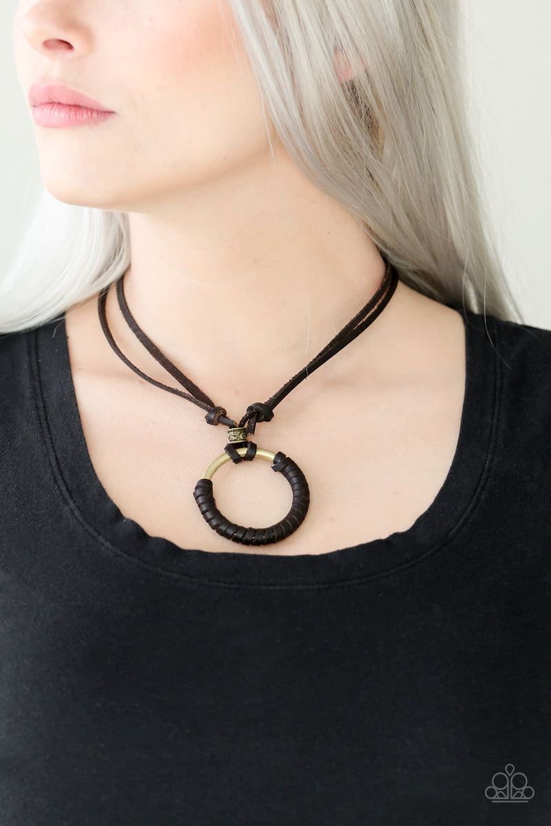 Get Over GRIT! - Brown Necklace