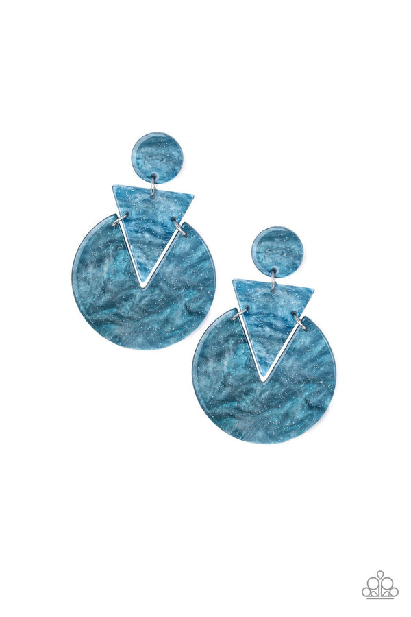 Head Under WATERCOLORS Blue Earring Post