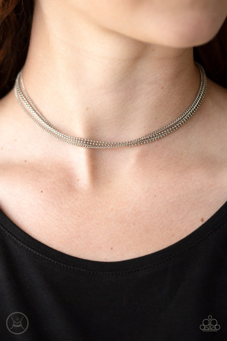 If You Dare - Silver Choker Necklace