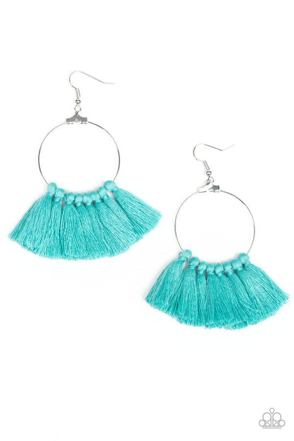 Peruvian Princess -Blue Fringe Earrings