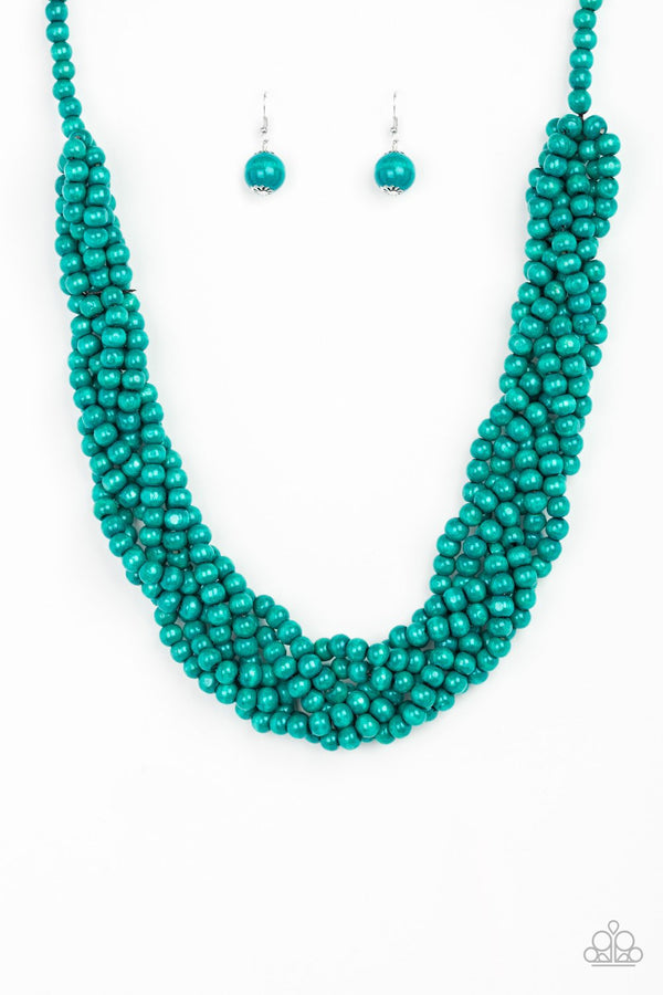 Tahiti Tropic - Blue Wood Necklace