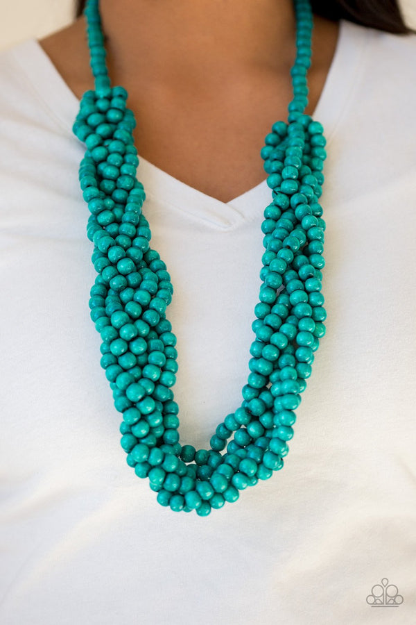 Tahiti Tropic - Blue Wood Necklace