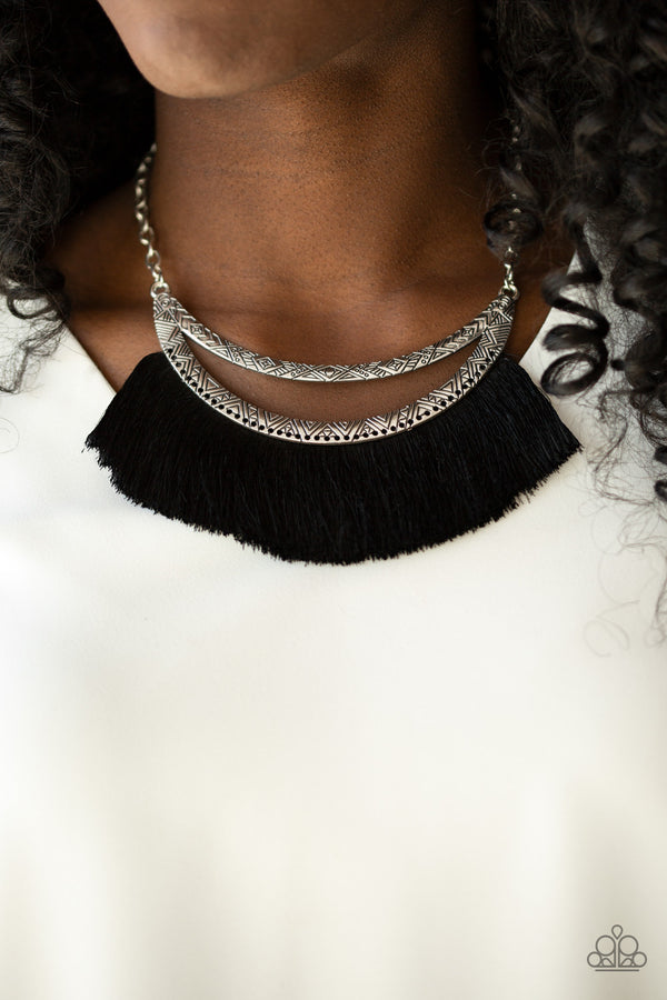 The MANE Event - Black Fringe Necklace